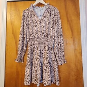 🆕️NWT Taylor Tillman Women's Jill Dress in Tan Animal Print, Size S